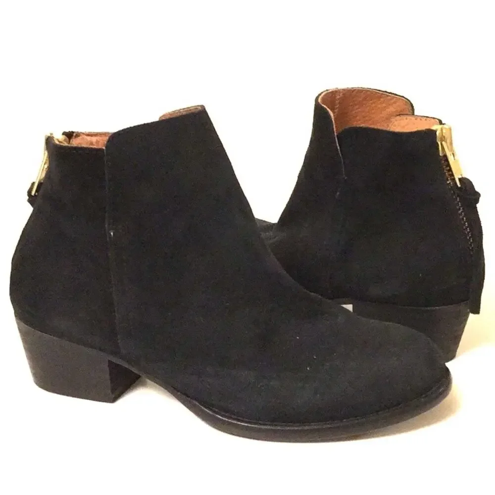 Office London black suede leather ankle boots 37
